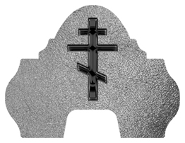DARAY-L-519-BK-SH-SL Black Orthodox Cross Shimmer Silver